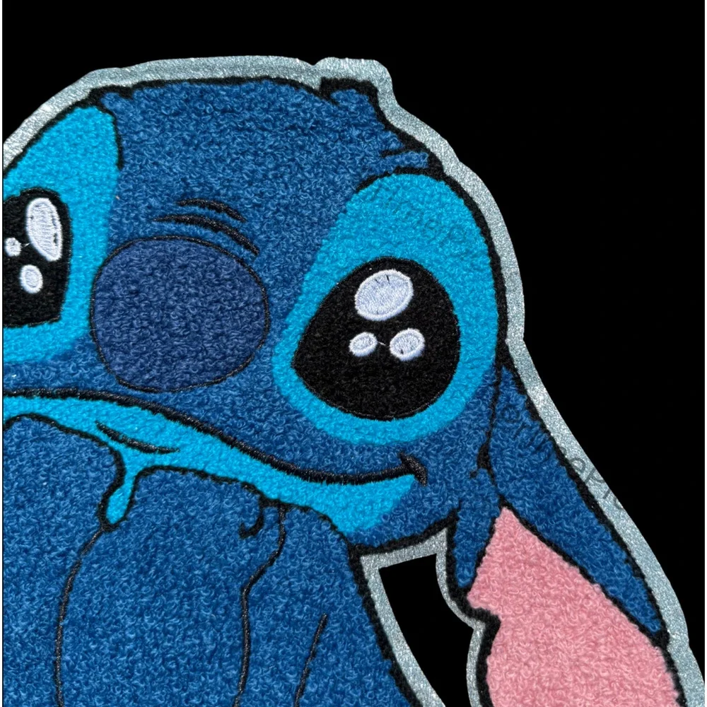 Blue Alien Chenille Patch – 10x9 inches Cartoon Applique – Soft Embroidery